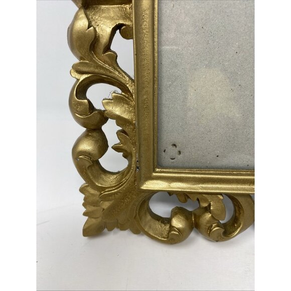 Ornate Heavy Hollywood Regency Style Gold Tone Picture Frame 6.5” X 4.5” Photo - Picture 5 of 10